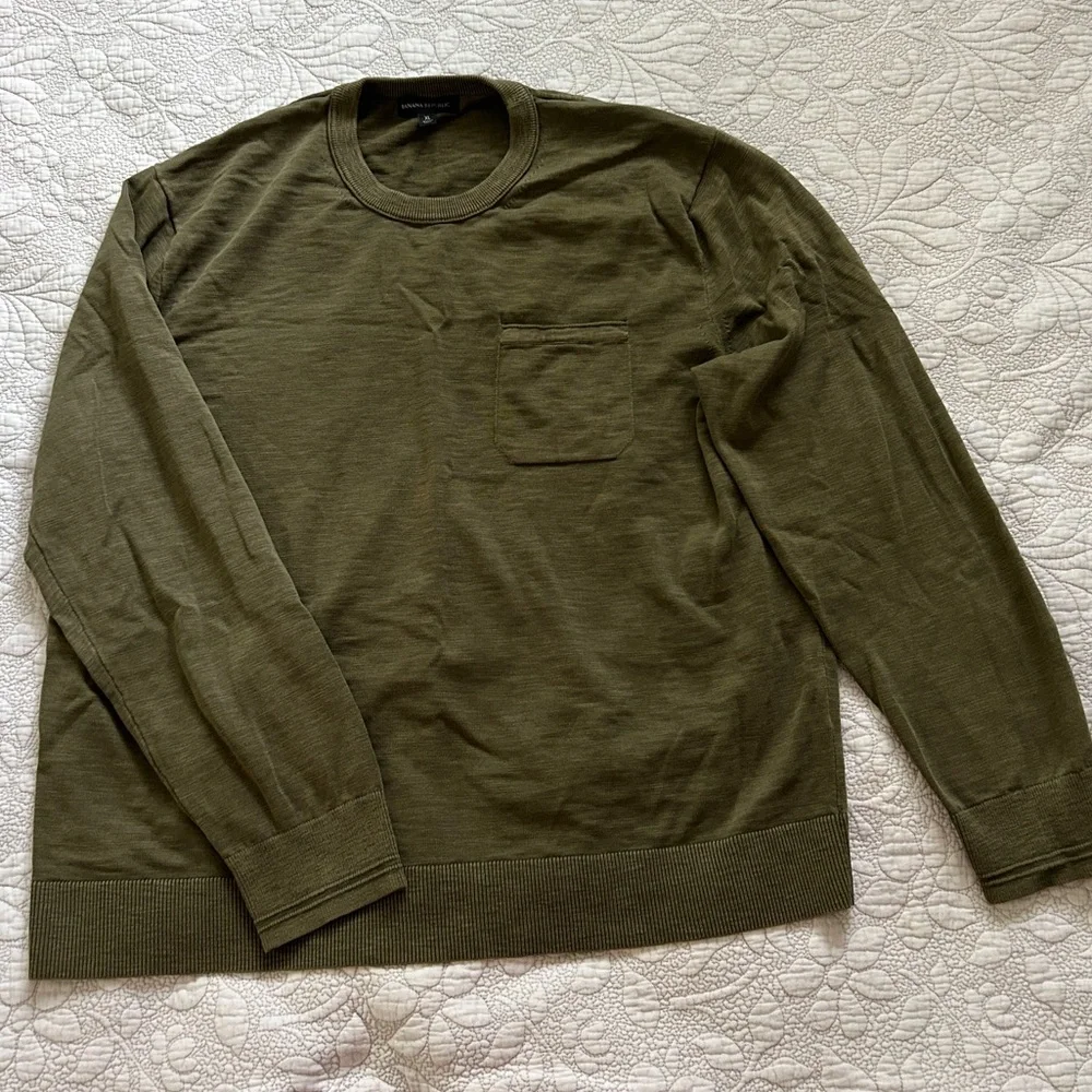 Banana Republic Olive Green Crewneck Sweater